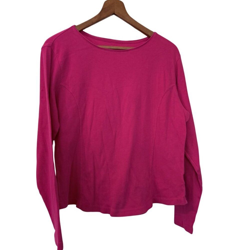 Coldwater Creek Raspberry Long Sleeve Tee with princess seams - Lot of 2!